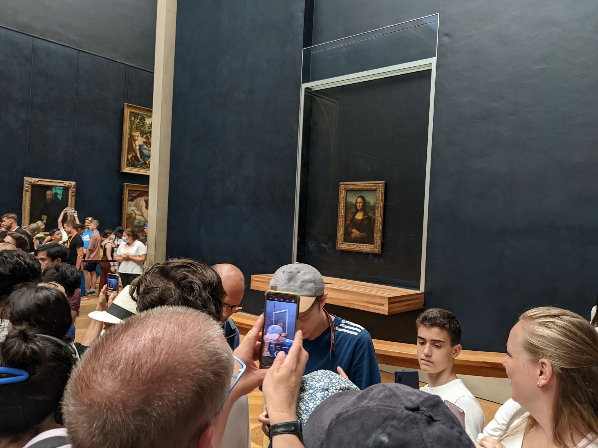 The Mona Lisa at the Louvre Museum in Paris in July 2022