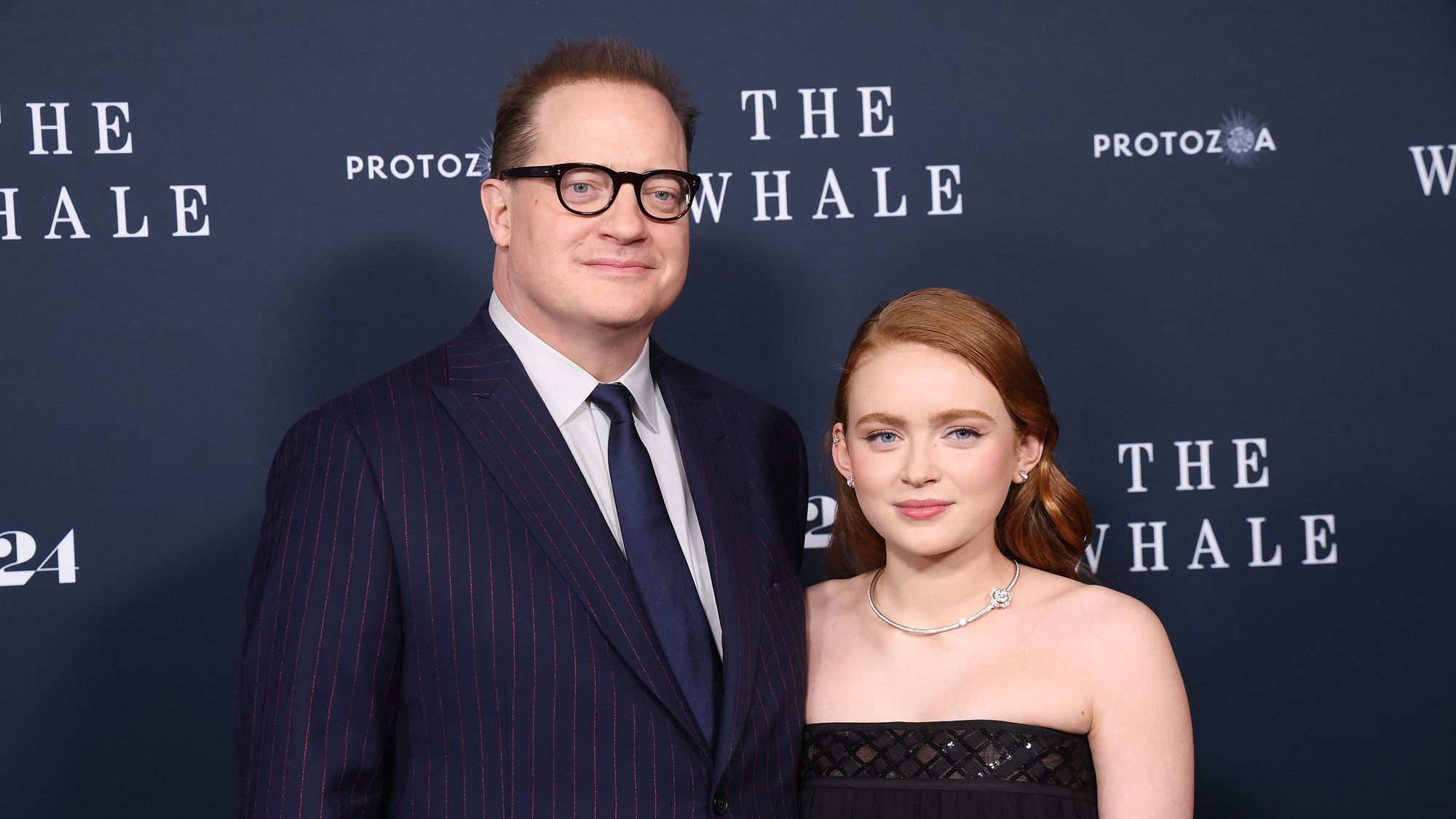 Brendan Fraser and Sadie Sink who starred in The Whale (2023).