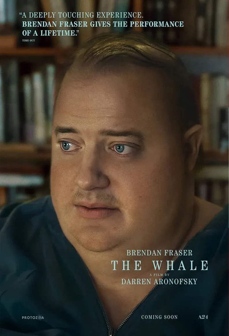 The movie poster for The Whale (2023). Image: A24.